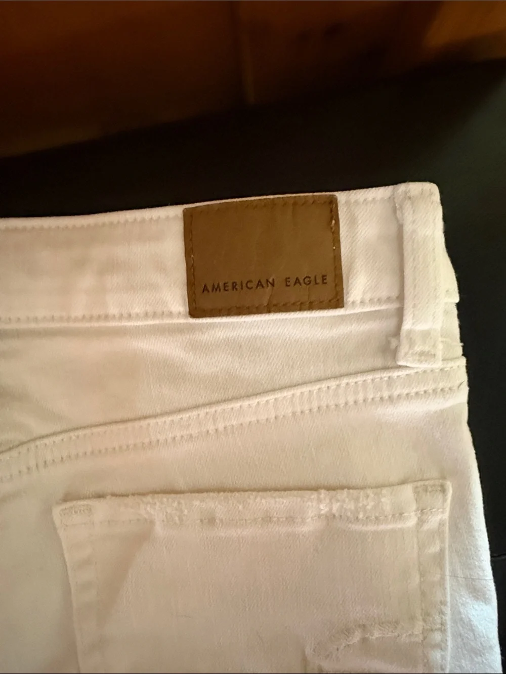American Eagle Outfitters White Distressed Denim Cutoff Shorts